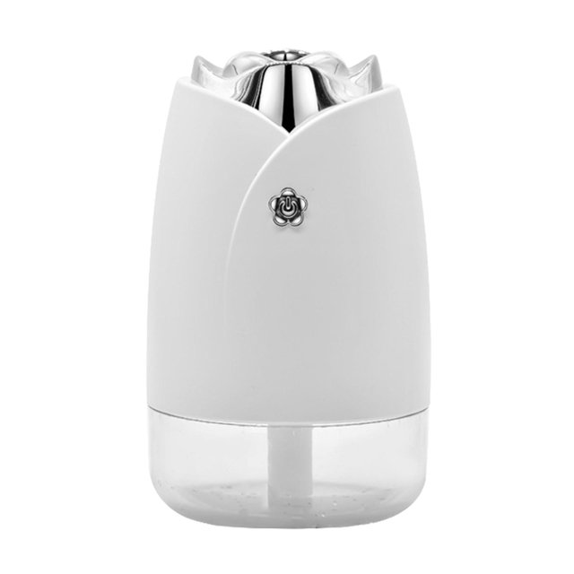 Humidificador de aire Rose, humidificador de aire USB de 230ml con humidificador de lámpara , súper silencioso para viajes, hogar, coche, na, blanco BLESIY Mini humidificador de vapor frío