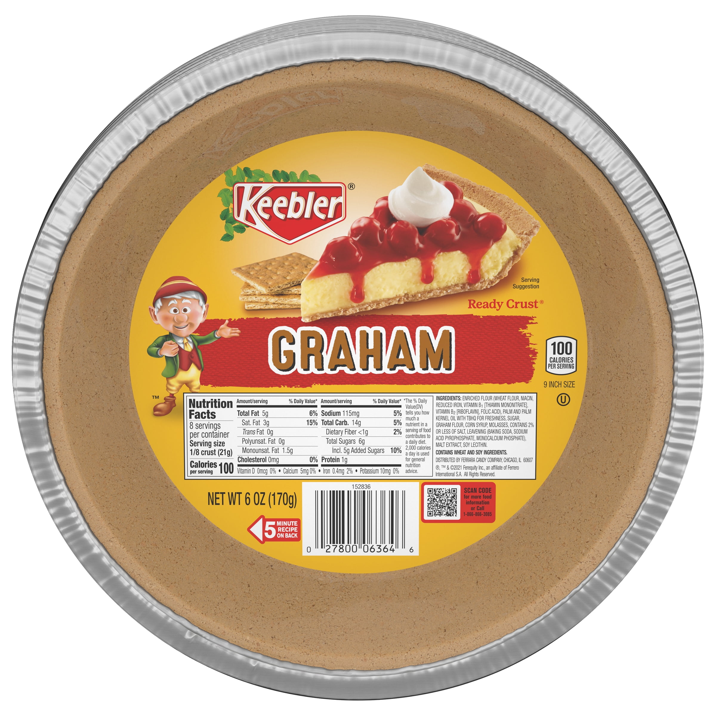 Keebler Graham Cracker Pie Crust 9 inch (Dual Placement)