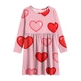 thumbnail image 6 of Girls Pink Valentine's Day Heart Print Dress Long Sleeve A-Line Party Casual Dresses for Kids Age 4-5 5-6 7-8 9-10 11-12 13-14 Years,Size 4-5 T, 6 of 6