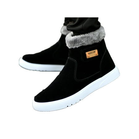 

Fangasis Men Comfort Sneaker Booties Side Zip Ankle Boot Hiking Casual Flat Shoes Black 5.5