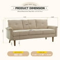 thumbnail image 6 of XIZZI 71" Wide Sectional Sofa for Living Room Comfortable Modern 3-seat Sofa Couch(Beige), 6 of 8