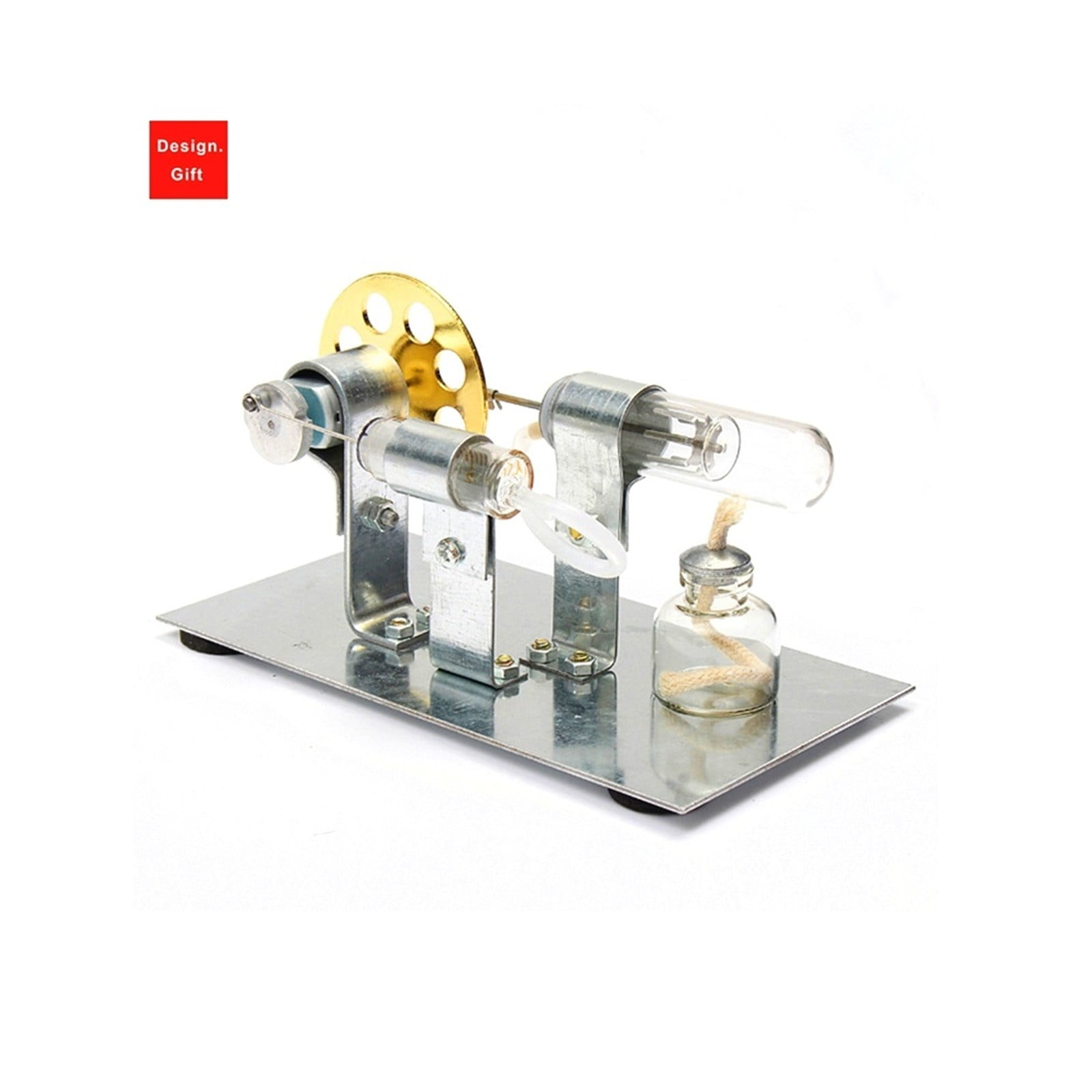 Mini L-shape Stirling Engine Model Electricity Generator Educational Toy New 