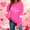 B-Hot Pink, variant on Women's Valentine's Day Printed Long Sleeve Round Neck Sweatshirt With Heart Designs