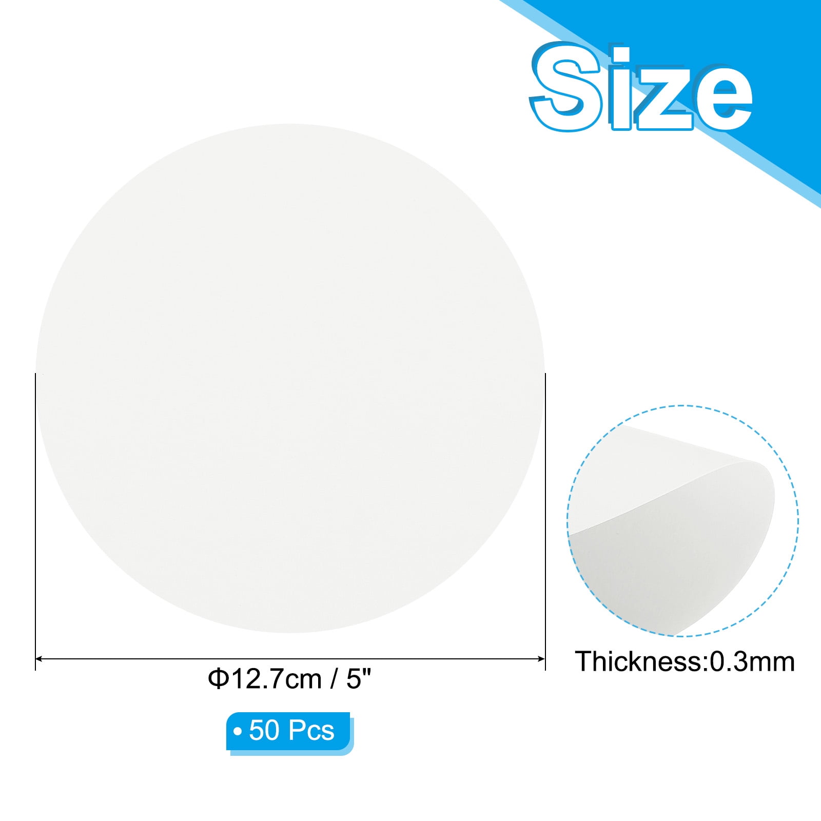 Unique Bargains Circle Card Stock Round Shape Cutouts for Craft Projects 5" White