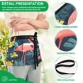 thumbnail image 4 of Yayeee Waist Apron with Pockets for Cooking Waterproof Half Server Aprons, Pink Floral Flamingo, 4 of 7