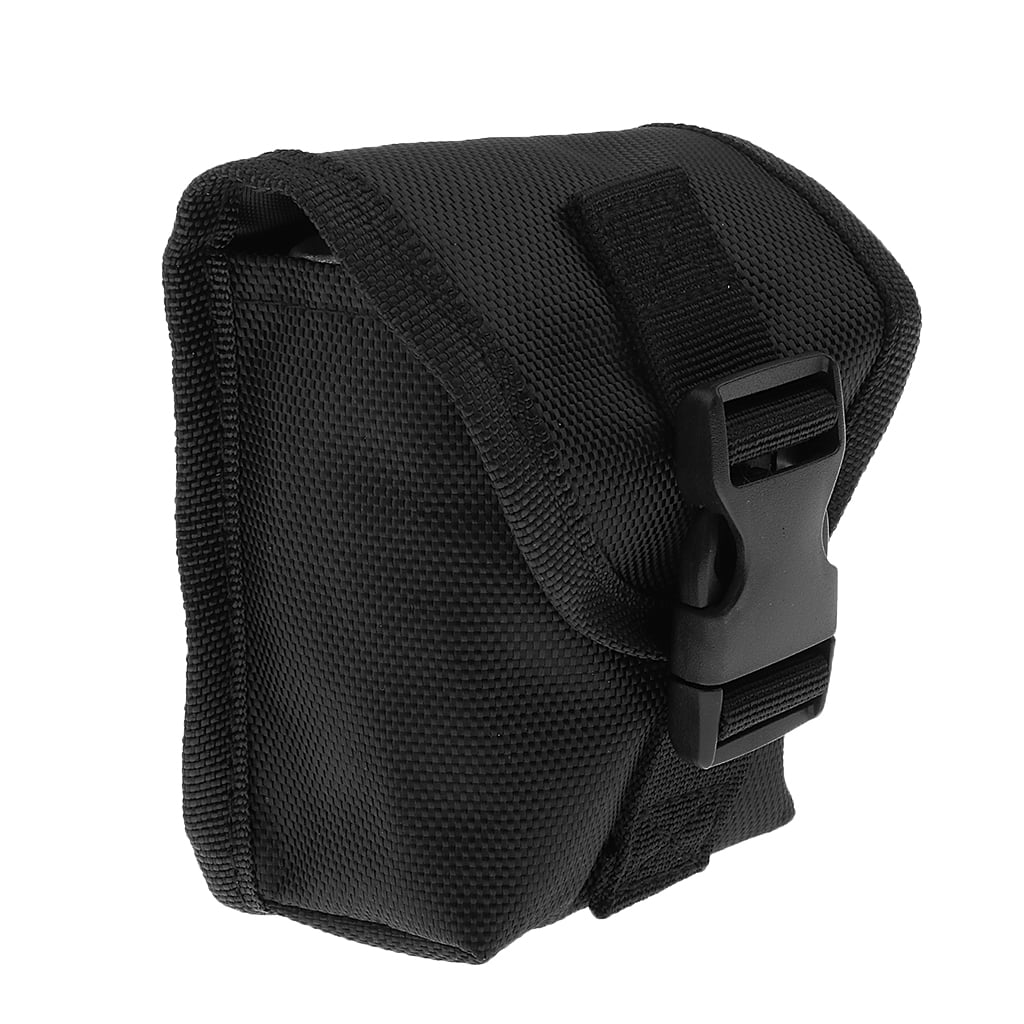 Black Spare Scuba Diving Weight Belt Pocket Pouch with Buckle 