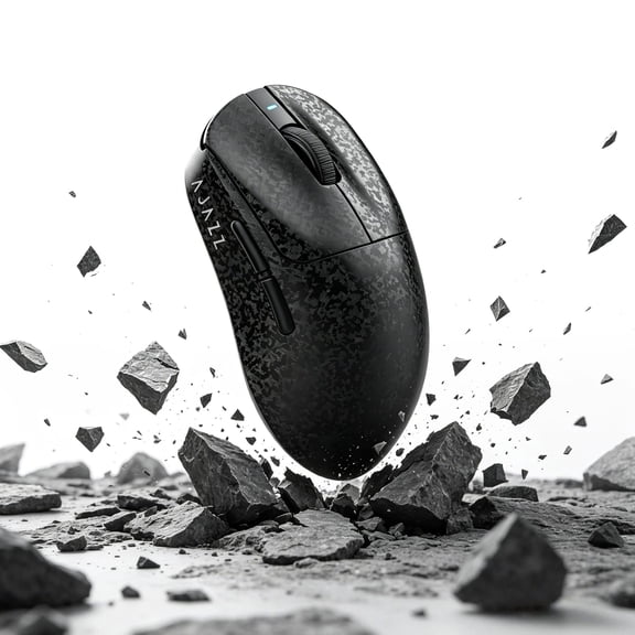 AJAZZ AJ199 Wireless Gaming Mouse, 60g Ultra-Lightweight Carbon Fiber Mouse, 24,000 DPI PAW3311, Tri-Mode 2.4G/Bluetooth/USB-C, 500mAh Rechargeable, Black