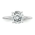 thumbnail image 3 of 14K White Gold Ring Band Moissanite Round 2.0ct. 8.0mm Solitaire, Size 8, 3 of 4
