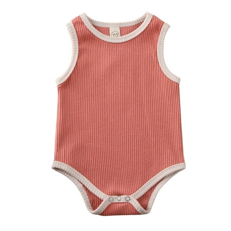 

Yinyinxull Summer Newborn Baby Boys Girls Sleeveless Romper Jumpsuit Playsuit Clothes Embroidered Red 3-9 Months