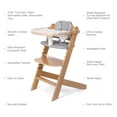 thumbnail image 2 of Cowiewie Trona convertible 3 en 1 de madera natural para bebés y niños pequeños, 3 niveles extraíbles, 2 bandejas de madera ajustables y 8 niveles ajustables, 2 cojines acogedores e impermeables, colo, 2 of 5