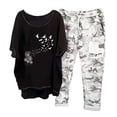 thumbnail image 5 of Hauts à Manches Courtes pour Femmes Ensemble Chemise + Pantalon Imprimé Col Rond Manches Courtes pour Femmes, 5 of 5