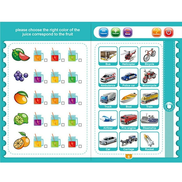 VONKY English Learning Machine Electronic Learning Study Book for Kids Pre-school Education Toy Colorful