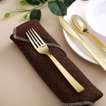 Efavormart 20 Pack White Gold Soft Linen-Like Paper Napkins With Gold ...