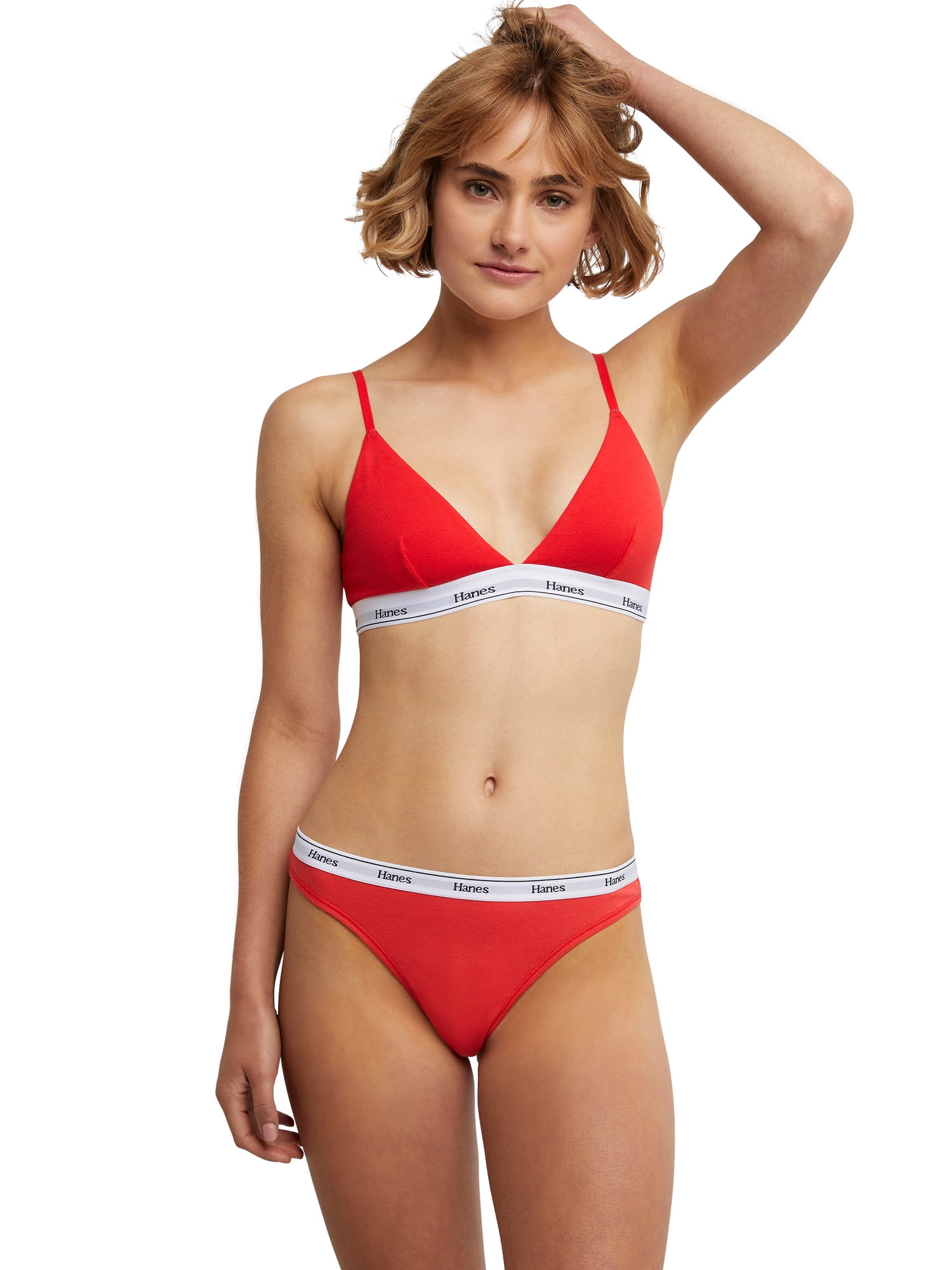 Hanes Originals Women's Thong Underwear, Breathable Cotton Stretch, 6-Pack