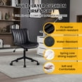 thumbnail image 4 of Fauteuil d'Appoint Pivotant Doux Moderne – Fauteuil Coquille Rembourré avec Rotation à 360° – Chaise de Rangement Confortable pour Coiffeuse, Bureau et Entrée pour Chambre, Salon, Bureau d'Étude, Bureau à Domicile – Pieds Fuselés Noirs / Noir, 4 of 7