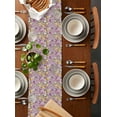 thumbnail image 5 of Table Runner 36 Inch Long - Yellow Lemon Purple HummingbirdDecorative Table Scarf,Summer Watercolor Floral PlantDining Table Runners for Wedding Party Kitchen Dining Tables, 5 of 7