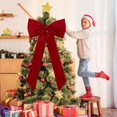 thumbnail image 6 of Large Christmas Bow Ornament 15x30 Inch Velvet Giant Wreath Bows Xmas Tree Topper Ribbon Hanging Bows for Christmas Holiday Home Wall Outdoor Indoor Party Garland Crafts Decoration(Red), 6 of 7