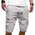 thumbnail image 2 of zuwimk Mens Shorts,Men's Cargo Shorts Elastic Waist Relaxed Fit Cotton Casual Outdoor Lightweight Work Shorts White,XL, 2 of 4