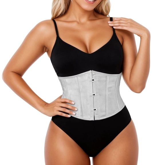 EYNMVR Womens Waist Trainer Cincher Heavy Duty Steel Boned Underbust Waspie Corset