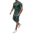 thumbnail image 6 of RUTAYY Men's Outfits Summer Tracksuit Plus Size Short Sleeve Round Neck Athletic Suit Casual Coconut Tree Print Drawstring Waist Tracksuit Trendy Trip Clothing Sets, 6 of 6