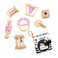 thumbnail image 4 of 7 juguetes de madera para bebés, bolas de madera, regalo para el desarrollo sensorial, coordinación ojo-mano. rosa, 4 of 9