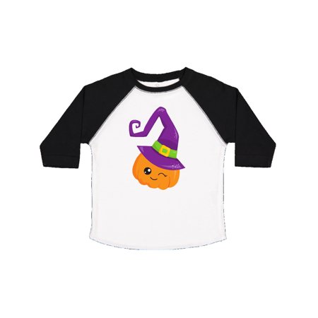 

Inktastic Winking Pumpkin Pumpkin With Witch Hat Halloween Gift Toddler Boy or Toddler Girl T-Shirt