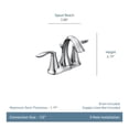 thumbnail image 4 of Moen Eva Chrome Two-Handle 4-Inch Centerset Bathroom Sink Faucet with Drain Assembly for 3-hole Installation Setups, 4 of 8