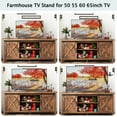 thumbnail image 2 of ChVans 58" Farmhouse Sliding Barn Door TV Stand for TVs Up to 65" TVs, Entertainment Center Console Table with Adjustable Shelves, 2 of 7