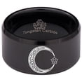 thumbnail image 5 of Celtic Moon and Star Tungsten Carbide Ring, 5 of 9