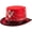 Red, variant on Unisex Steampunk Top Hat Victorian Round Hat With Goggles Gear Chain And Rose Flower Gothic Headpiece For Halloween