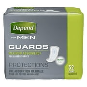 Depend Guards for Men, Maximum Absorbency Incontinence Protection, 52-Count , Pack of 4