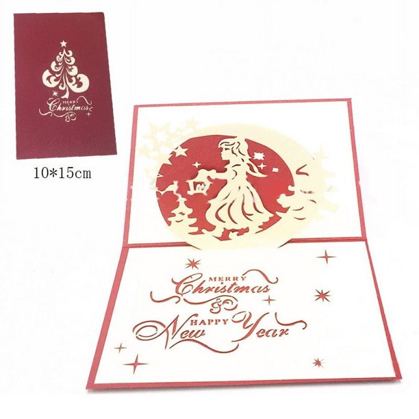 Tarjetas de Felicitación 3D Pop Up con sobre, tarjeta postal cortada con láser para cumpleaños, Navidad, Día de San Valentín, decoración de boda, 1 pieza