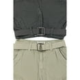 thumbnail image 3 of Boy's 2Pc Combo Belted Twill Cargo Shorts, Charcoal/Leaf Green, 12, 3 of 9