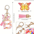 thumbnail image 3 of GOVSONE 26Letter Keychain Initial Letter Keyring Alphabet Resin Flower Key Chain with Butterfly Tassel Pendant Handbag Purse Charm Pink Petal Keyring, 3 of 7
