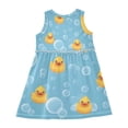 thumbnail image 3 of Girls Dress Cartoon Yellow Duck Sleeveless Dress for Girls Hem A-Line Casual Sundress, 3 of 7