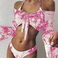 thumbnail image 4 of Cheers US Women's Strappy Lace Up Cut Out High Leg Bikini Set Three Piece Swimsuit, 4 of 7