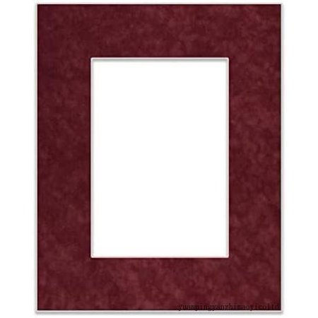 

12X18 Mat Bevel Cut For 11X17 Photos - Acid Free Dark Red Suede ecut Matboard - For tures Photos Framing - 4-Ply in