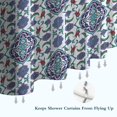 thumbnail image 6 of Blue Floral Ornament Pattern Shower Curtain 36"x72" ,Bathroom Decorative Shower Curtains Set with 12 Hooks,Modern Waterproof Washable Shower Curtain, 6 of 6