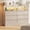 Oak, variant on 6-Drawer Dresser with LED Lights & Charging Station, Wide Chest of Drawers with Open Storage Space, Modern Large Capacity Storage Cabinet for Bedroom, Living Room, Hallway, White