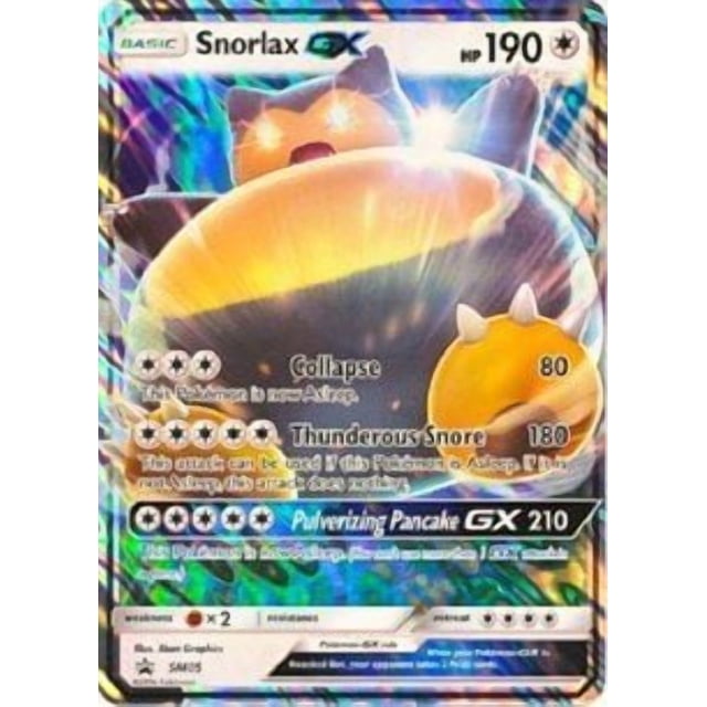 Tarjeta coleccionable Pokémon Snorlax GX SM05 Promo Black Star