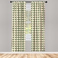 thumbnail image 2 of Ambesonne Vintage Christmas Curtains, Mistletoe Pattern, Pair of 28"x63", Jade Green Raspberry, 2 of 4
