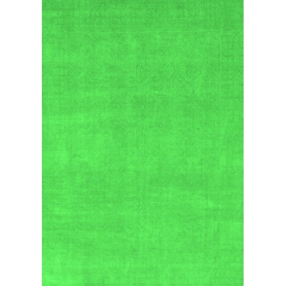 Ahgly Company Indoor Rectangle Oriental Green Modern Area Rugs, 7' x 9'