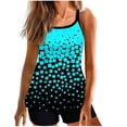 thumbnail image 2 of Fanxing Womens Plus Tankini Swimsuits Tops with Padded Bra Tummy Control Bathing Suits Loose Tunics Swimwear Blue,S, 2 of 3