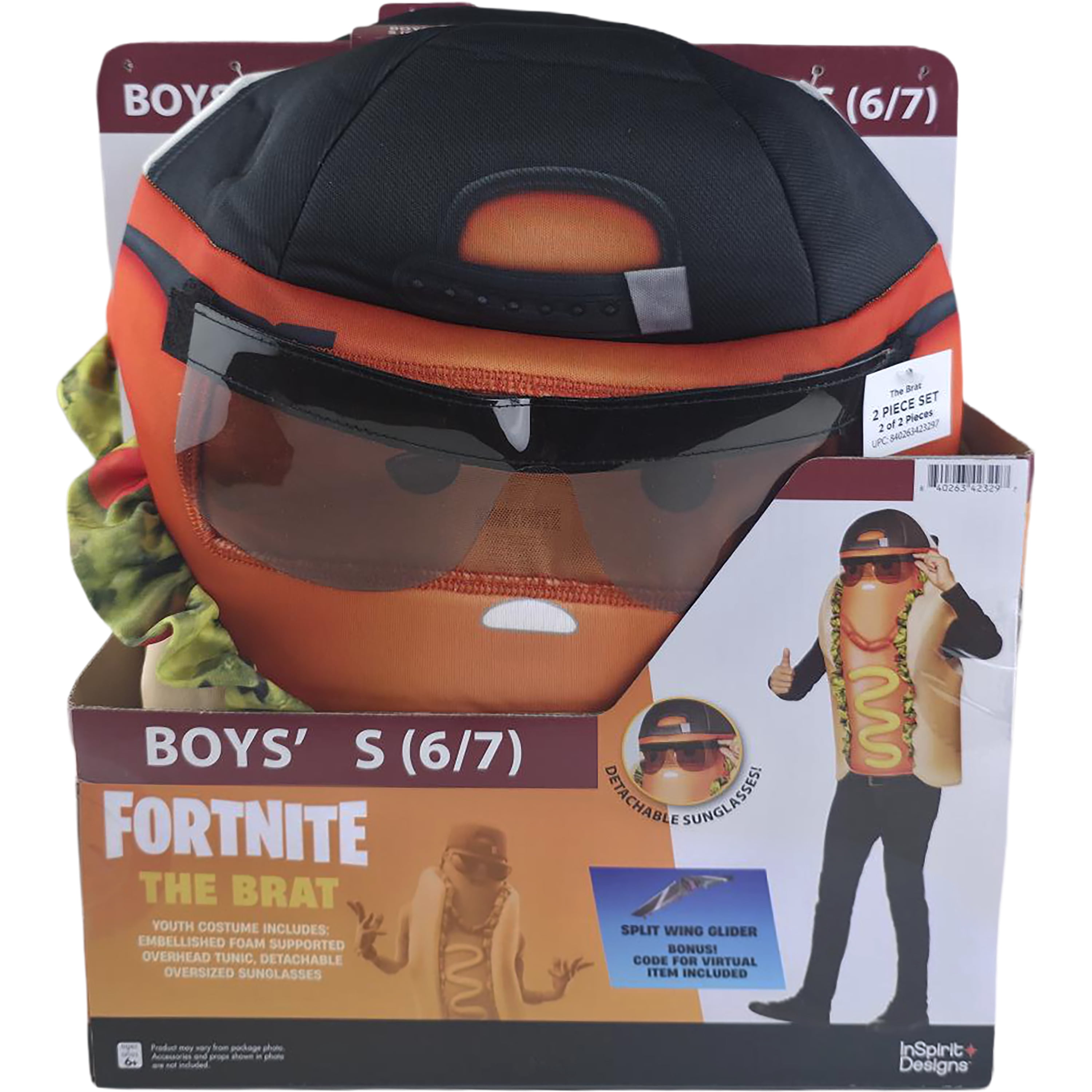 Fortnite Brat Halloween Costume for Children, 2-Piece, Boys' Size S (6/7), by InSpirit Designs