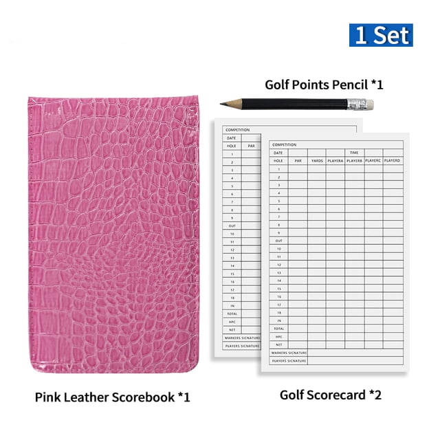 Portable Golf Score Book With Pencil And Score Card PU Leather Material Score Notebook Cartoon Animal Golf Accessories Drop Ship Pink