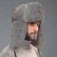 thumbnail image 1 of Men Genuine Fur Hat Skin Hats Russian Winter Hat W/ear Flaps Christmas Gift For Men, 1 of 4