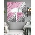 thumbnail image 5 of Pink Grey Ombre Swag Valance and Tier Curtains 24'' Length Set, Modern Geometric Abstract Aesthetics Cream Light Filtering Kitchen Curtains, Tier Curtain Valances for Bathroom/Living Room/Bedroom, 5 of 6
