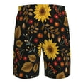 thumbnail image 6 of Kll Sunflowers Leaves Men'S Casual Summer Beach Shorts Hawaiian Shorts With Pockets-Small, 6 of 9