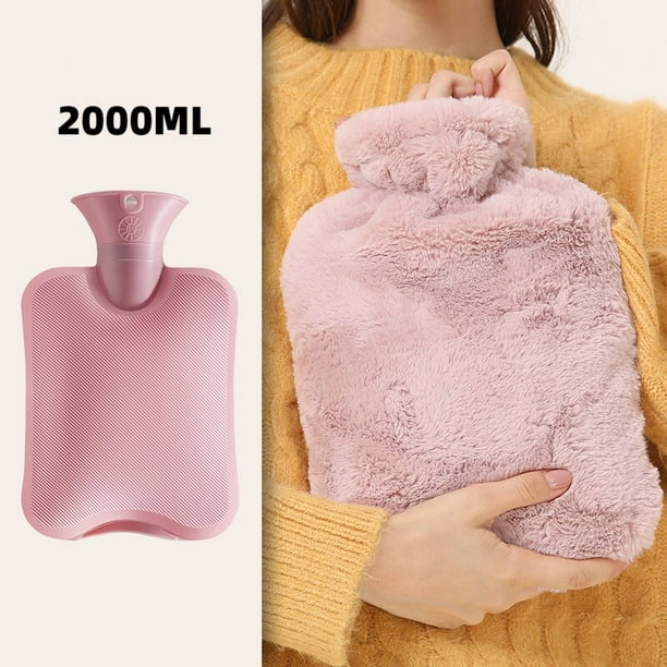 Bolsa de agua caliente de 1/2 litros para aliviar el dolor, bolsa de llenado de agua para manos y pies cálidos del vientre femenino, calentador de cama, compresa caliente gran Gif