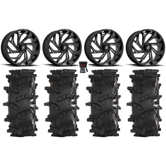 Fuel Reaction 18" Wheels Black 33" Outlaw Max Tires Polaris RZR XP 1000 / PRO XP / Ranger XP 900/1000